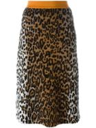 Stella Mccartney Cheetah Print Jacquard Skirt, Women's, Size: 42, Brown, Viscose/wool/polyamide