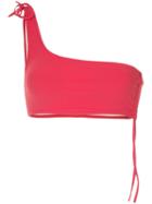 Peony One Shoulder Bikini Top - Red