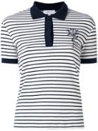 Carven - Striped Polo Shirt - Women - Cotton/spandex/elastane - L, Blue, Cotton/spandex/elastane