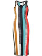 Cinq A Sept Striped Midi Bodycon Dress - Multicolour
