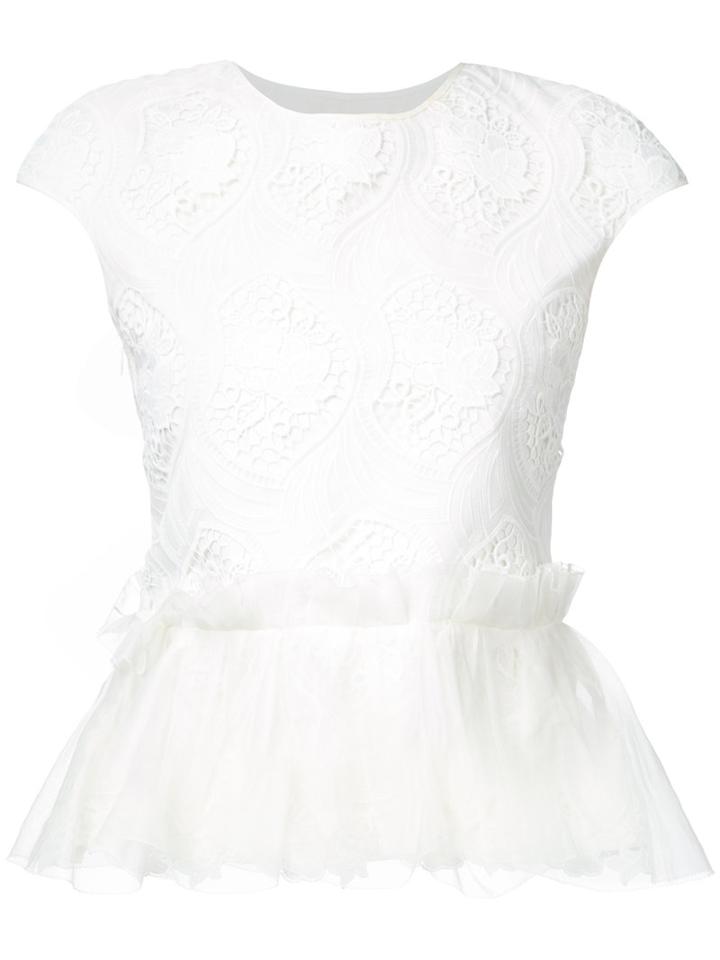 Huishan Zhang - Marcelle Top - Women - Cotton - 12, White, Cotton