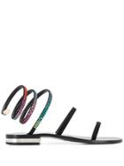 Philipp Plein Multicoloured Crystal Sandals - Black