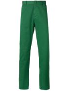 Z Zegna Straight Leg Trousers, Men's, Size: 52, Green, Cotton/spandex/elastane