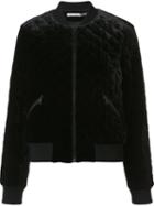 Alice+olivia 'demia' Quilted Bomber Jacket, Women's, Size: Medium, Black, Rayon/silk