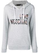 Love Moschino Cheerleader Doll Logo Hoodie - Grey