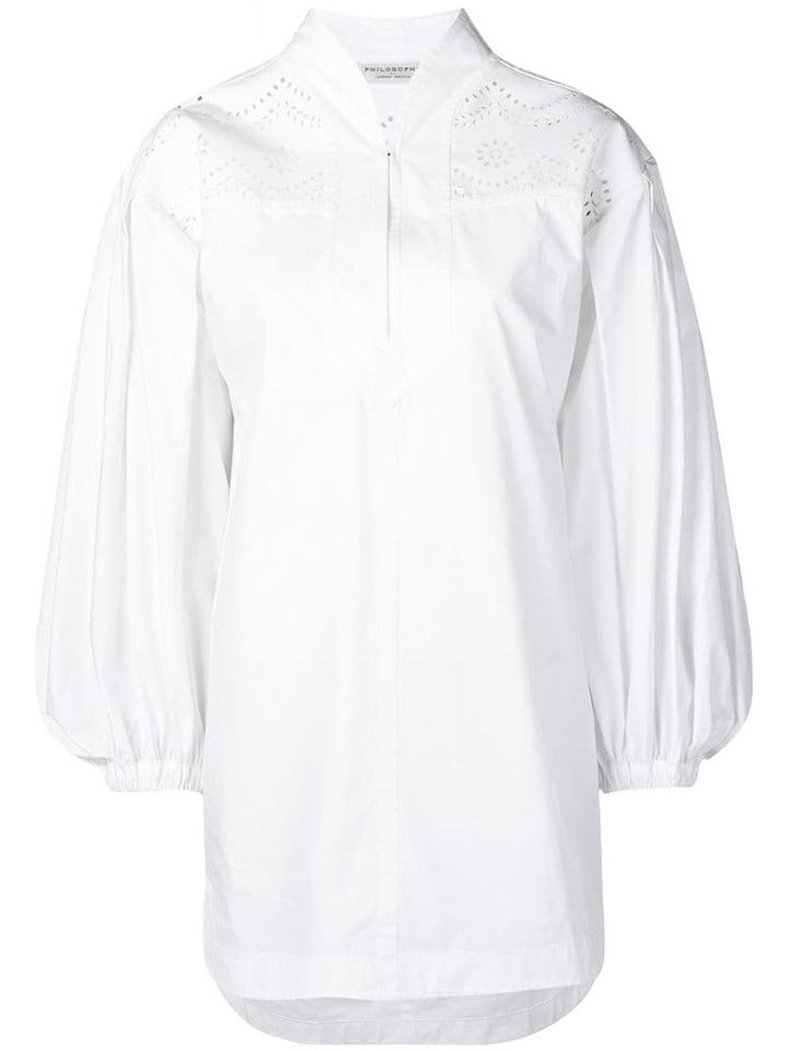 Philosophy Di Lorenzo Serafini Laser-cut Shirt Dress - White