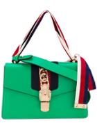 Gucci - Sylvie Shoulder Bag - Women - Cotton/calf Leather/brass - One Size, Green, Cotton/calf Leather/brass