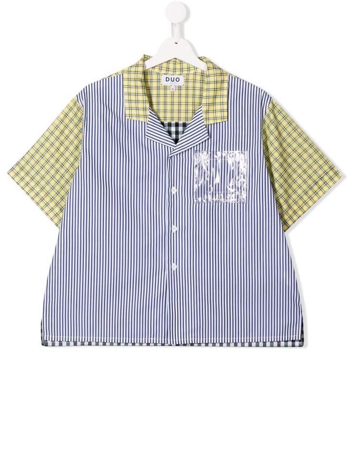 Natasha Zinko Kids Patterned Shirt - Blue