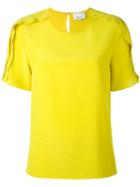 3.1 Phillip Lim - Exposed Seam Detail Blouse - Women - Silk - 4, Yellow/orange, Silk