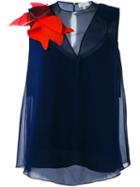 Delpozo Sleeveless Blouse, Women's, Size: 36, Blue, Silk