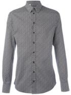 Dolce & Gabbana Dot Print Shirt, Men's, Size: 42, Black, Cotton/spandex/elastane