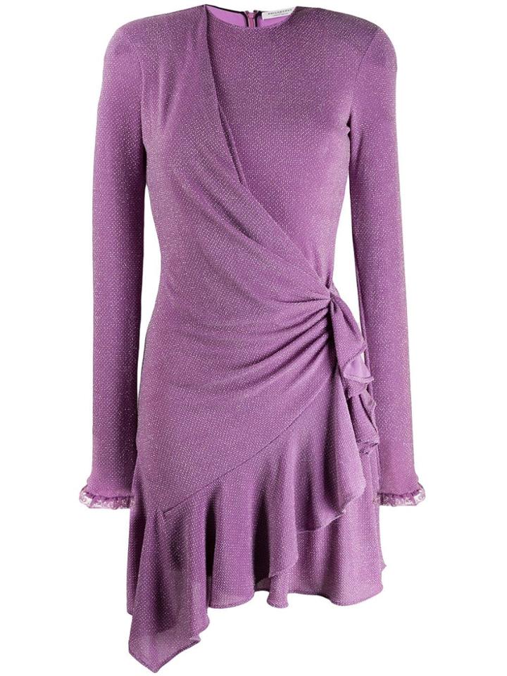 Philosophy Di Lorenzo Serafini Bead Embroidery Wrap Dress - Purple