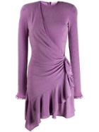 Philosophy Di Lorenzo Serafini Bead Embroidery Wrap Dress - Purple