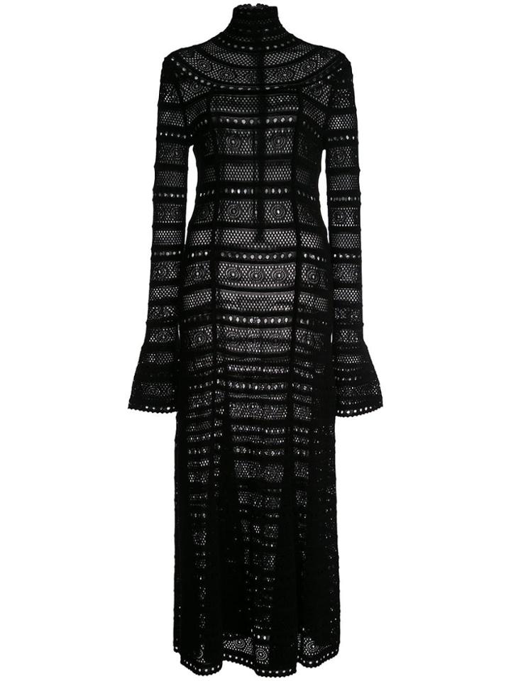 Oscar De La Renta Turtleneck Knitted Dress - Black