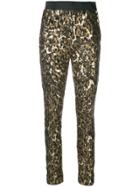 Dolce & Gabbana Leopard Sequin Trousers - Black