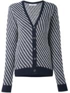 Julien David Striped Cardigan - Blue