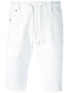 Diesel Drawstring Track Shorts, Men's, Size: 28, White, Cotton