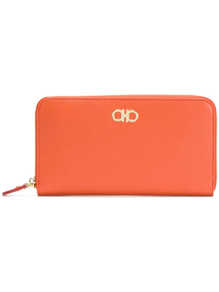 Salvatore Ferragamo Gancini Zipped Wallet - Yellow & Orange