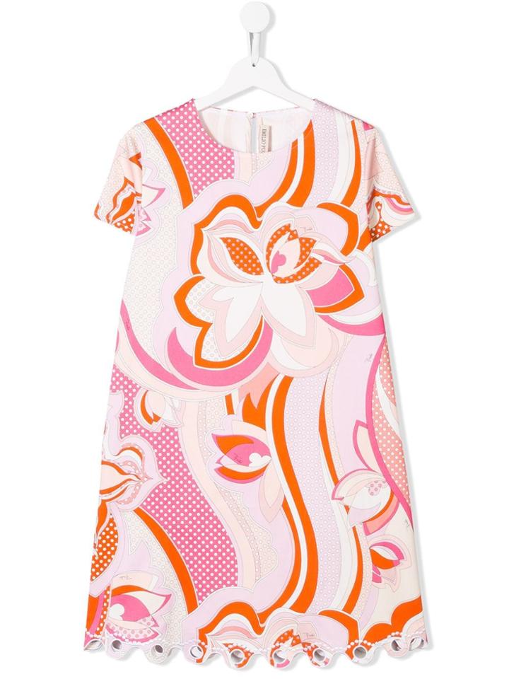 Emilio Pucci Junior Rosa Pattern Dress - Pink