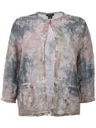 Avant Toi Overdyed Camouflage Cardigan, Women's, Size: Small, Grey, Cotton/linen/flax/resin