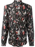 Dolce & Gabbana Musical Instrument Print Shirt, Men's, Size: 39, Black, Silk