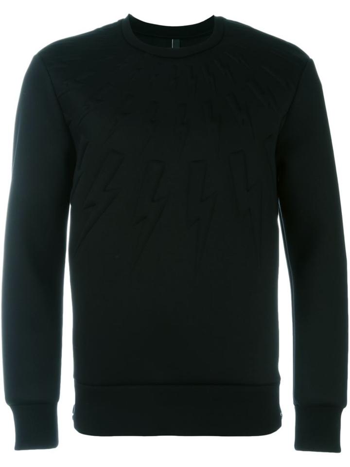 Neil Barrett 'thunder' Sweatshirt, Men's, Size: Xs, Black, Viscose/polyurethane