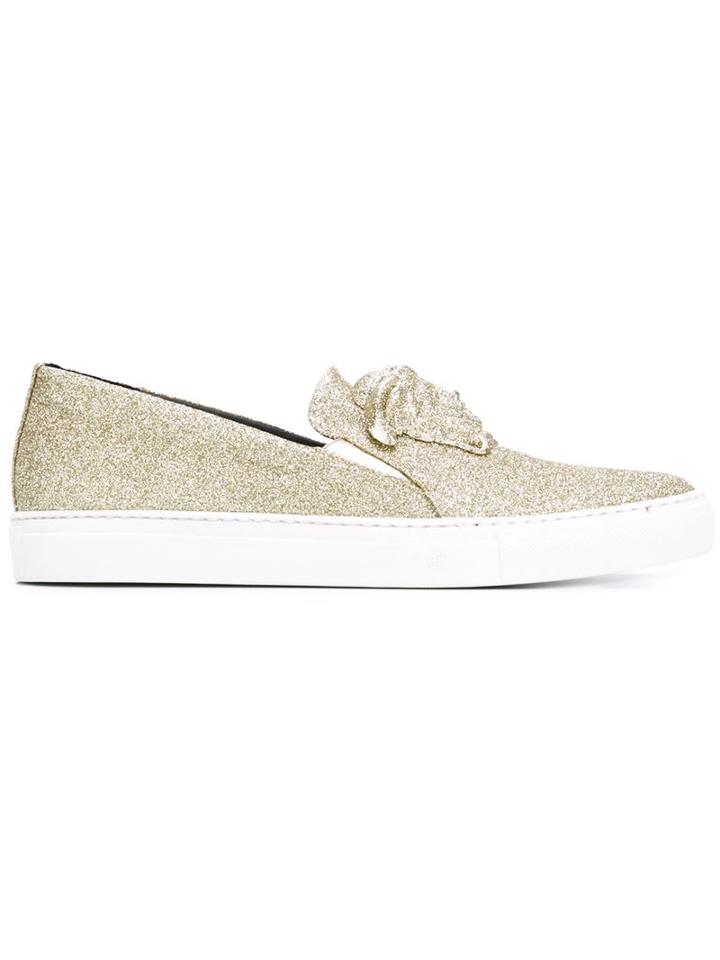 Versace Medusa Slip-on Sneakers, Women's, Size: 38, Grey, Polyester/leather/rubber