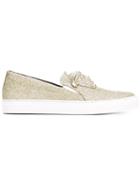 Versace Medusa Slip-on Sneakers, Women's, Size: 38, Grey, Polyester/leather/rubber