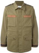 Fashion Clinic Timeless Embroidered Trim Field Jacket, Men's, Size: 46, Green, Cotton/spandex/elastane