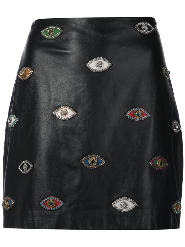 Nicole Miller Evil Eye Skirt - Black