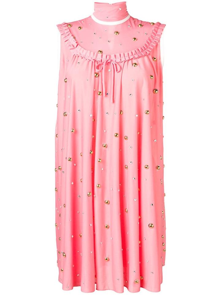 Miu Miu Stone Embellished Dress - Pink