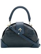 Manu Atelier Demi Croc Shoulder Bag - Blue