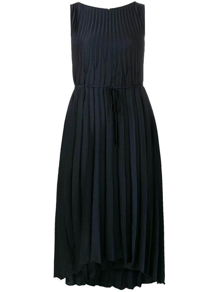 Vince Sleeveless Pleated Midi Dress - Blue