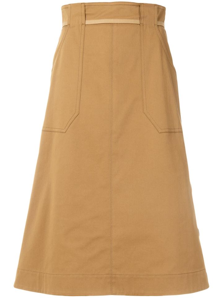 Mantu Side Button Skirt - Nude & Neutrals