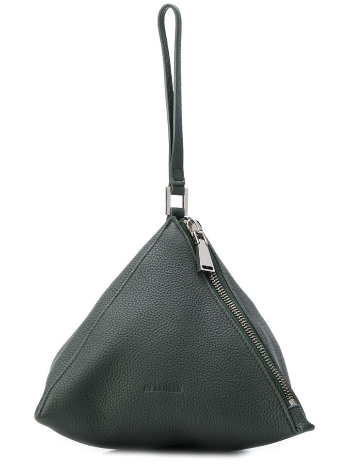 Jil Sander Leather Clutch - Green