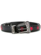 Saint Laurent Star Patch Belt, Men's, Size: 95, Black, Buffalo Leather