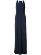 Halston Heritage Neck Cut Out Detail Dress - Blue