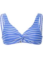 Jonathan Simkhai Striped Twist Bikini Top - Blue