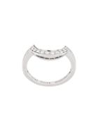 Boucheron 18kt White Gold Crescent Diamond Band Ring - Silver