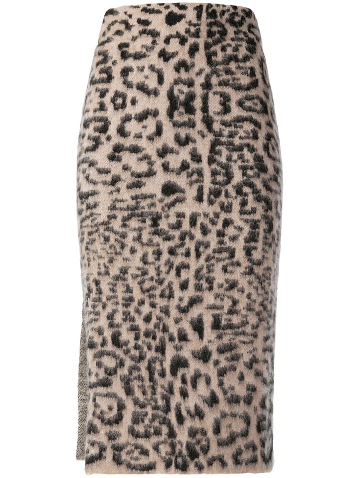 Laneus Fitted Knit Skirt - Neutrals