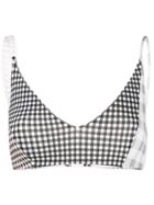 Marysia Gingham Check Bikini Top - Black