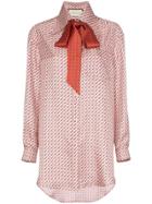 Gucci Patterned Pussy-bow Shirt - Pink