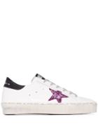 Golden Goose Hi Star Glitter Sneakers - White