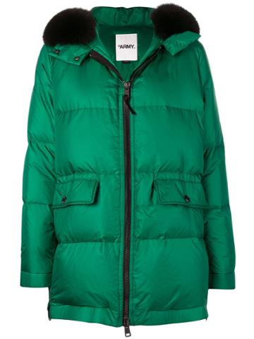 Yves Salomon Army Oversized Hooded Coat - Green