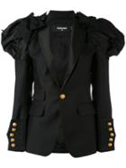 Dsquared2 - Puff Shoulder Jacket - Women - Silk/polyester/wool - 38, Black, Silk/polyester/wool
