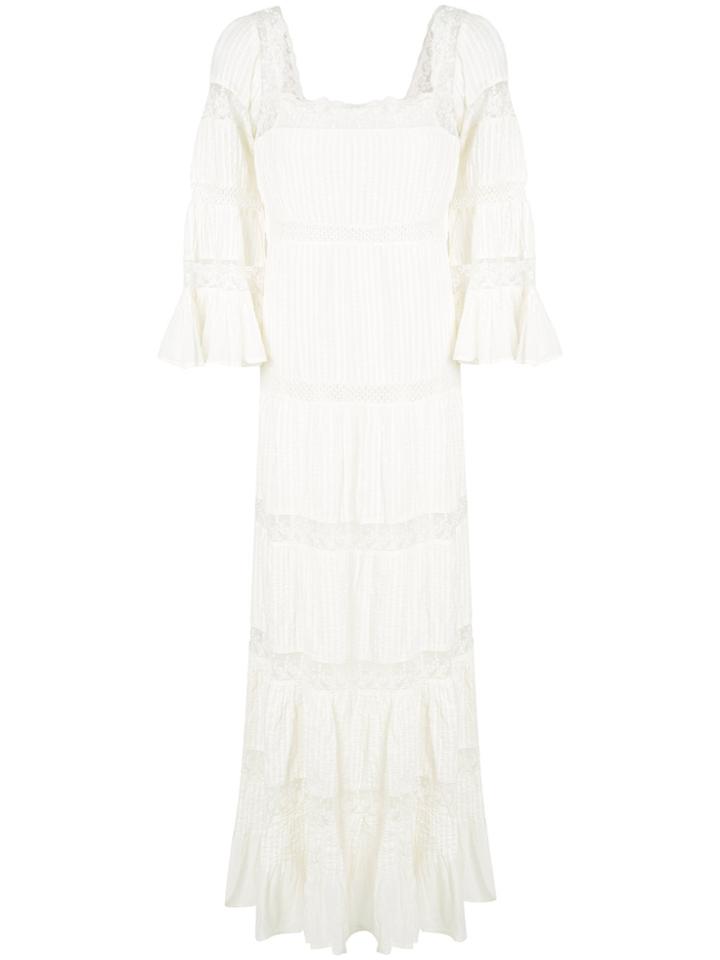 Mes Demoiselles Havilland Long Lace-insert Dress - Nude & Neutrals