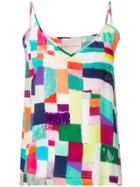 Erika Cavallini Patchwork Check Print Cami - Green