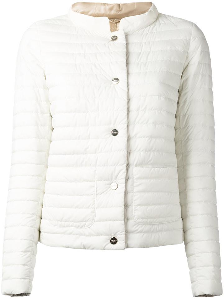 Herno - Buttoned Puffer Jacket - Women - Feather Down/polyamide/polyurethane - 44, Women's, White, Feather Down/polyamide/polyurethane