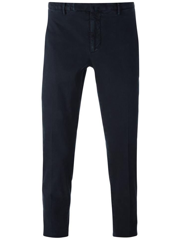 Incotex Skinny Fit Chinos, Men's, Size: 52, Blue, Cotton/spandex/elastane