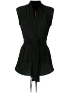 Rick Owens Lilies Sleeveless Tied Front Blouse - Black